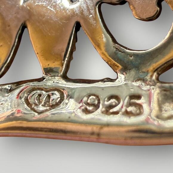 Sterling Silver 925 Marcasite Heart Pendant Necklace Ribbon & Chain 18 inch - Picture 7 of 9